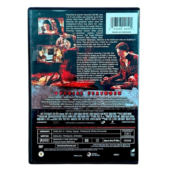 Hostel Part II (DVD, NEW) Unrated Director's Cut. Quentin Tarantino, Eli Roth - Picture 2 of 3